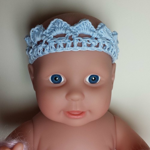 Little Prince blue crochet Crown cotton