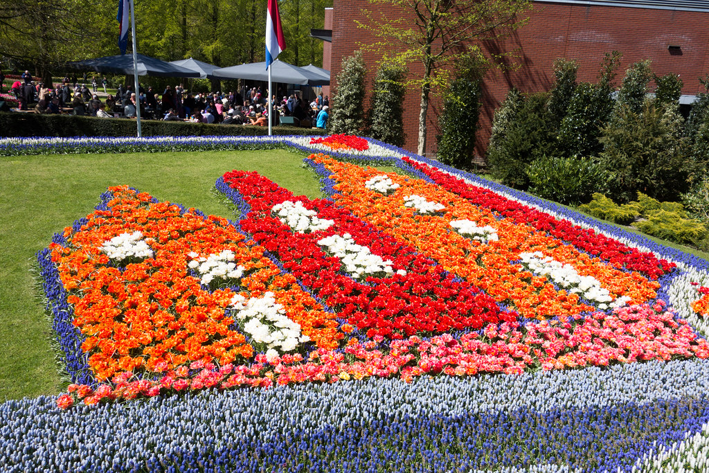 Dutch Golden Age mosaic. garden, keukenhof, mosaic