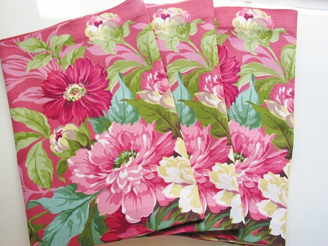 Vintage 40s Fabric Bouquet Panel