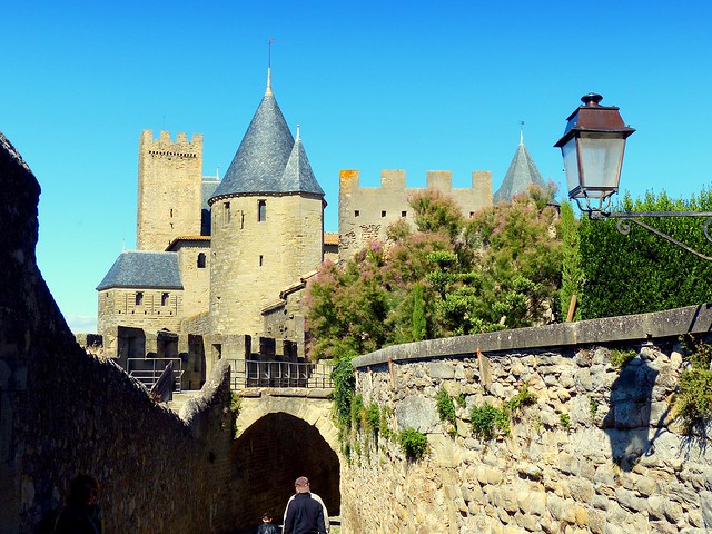 France, la Porte de l'Aude à la cité de Carcassonne