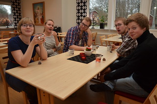 2014-01-04 - Fikapaus - Malin, Johanna, Gustav, Ludvig och Kalle