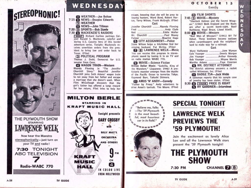 TV Guide Oct 11 1958 A58-59 | Lisanne! | Flickr