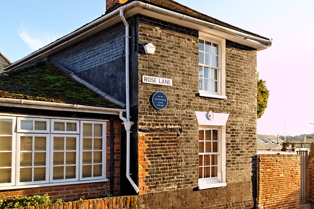 Miss Marple (Joan Hickson OBE) lived here in Rose Lane, Wivenhoe, Essex, Nov 2011