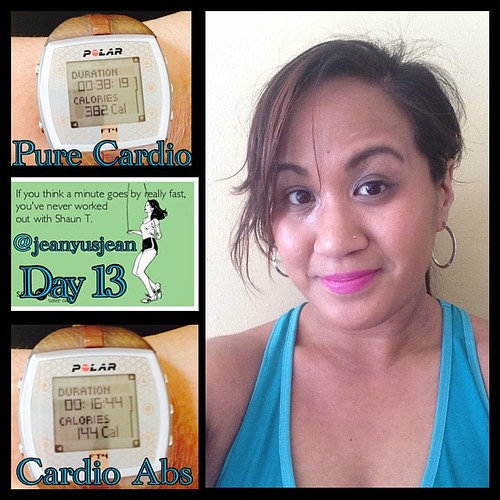 My ‪#‎WOTD‬ : Day 13 of Insanity-  Pure Cardio & Cardio Abs Total Time: 38:19 & 16:44 mins  Calories Burned: 382 & 144 cals ⌚ Polar FT4 in Bronze #jeanyusjean #teamw8less #beachbodycoach #insanity @shauntfitness #digdeeper #eatclean #exercise #cardio #lea | by jeanabad