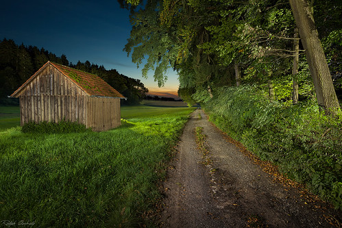 hut @ sunset - lightpainting by Ralph Oechsle, ... another lightpainting attempt at the same location as my previous image, about 300m away. While