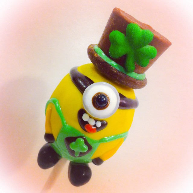St. Patrick's Day minion cake pops
