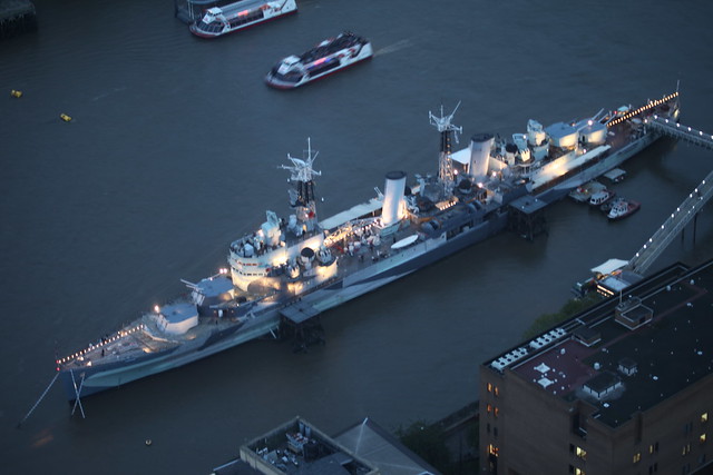 View from the Shard - HMS Belfast at night