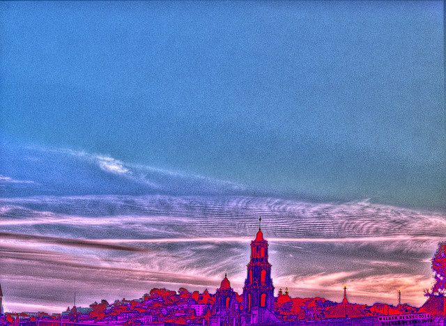 Mission Dolores in the 4th Dimension Sunset, HDR