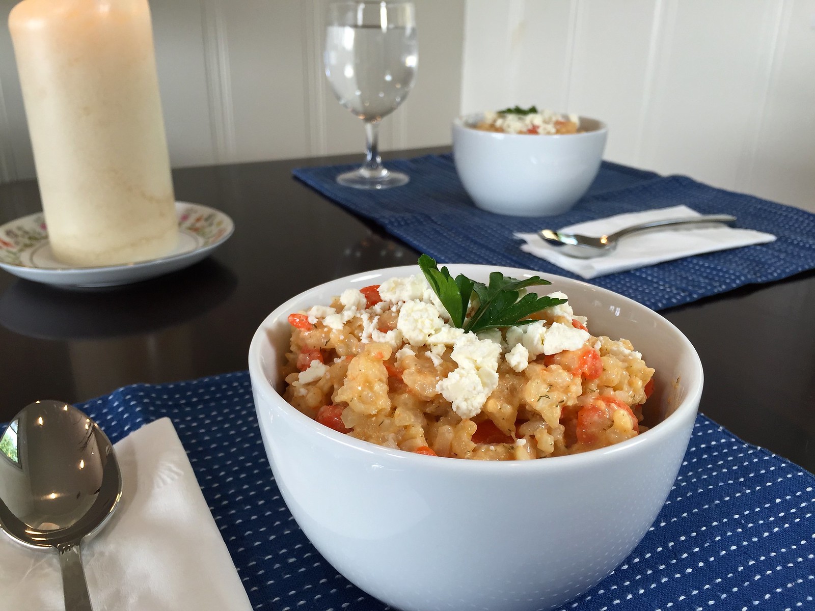 delicious risotto with carrots and feta