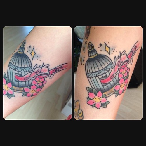 Healed one from the Dutch Ladies Tattoo Convention #letgo #cage #traditional #cutekarin #rotterdam | by cutekarin