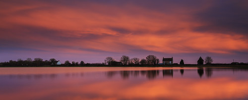 Flood by Sue Sayer, uk sunset reflection clouds flooding flood unitedkingdom somerset somersetlevels somersetfloods pixe