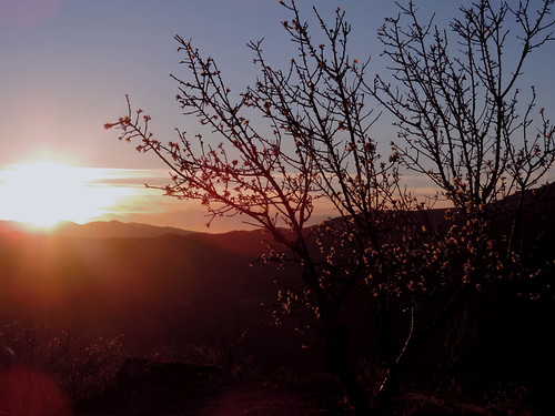 February sunset by etnaboris, A scene seen from the old volcanic cone of Monte Barca, on the lower western flank of Etna volcano n