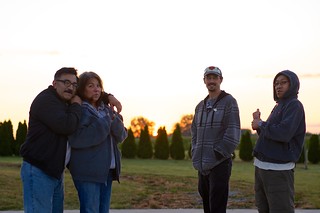 Joe, Maria, Paulie, Bill see the sunrise at Conway Observatory