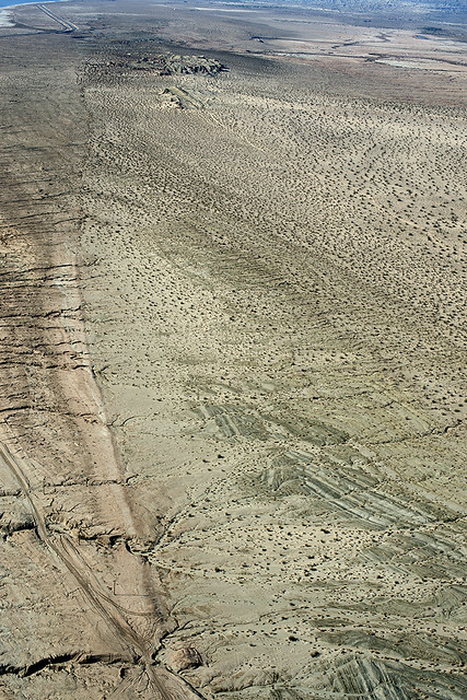 Aerial view of the San Andreas Fault, Durmid Hill, California