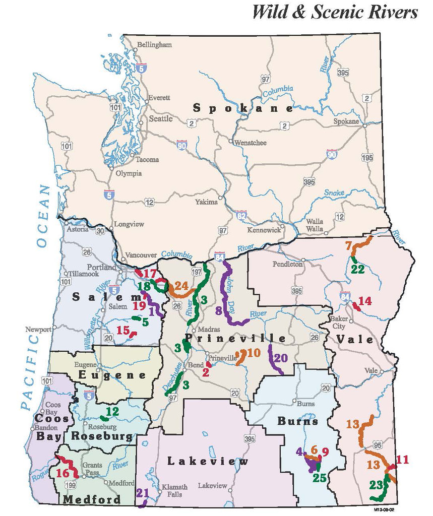 Oregon And Washington Wild And Scenic Rivers Map Bureau Of Land
