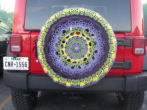 Crocheted Jeep spare tire cover