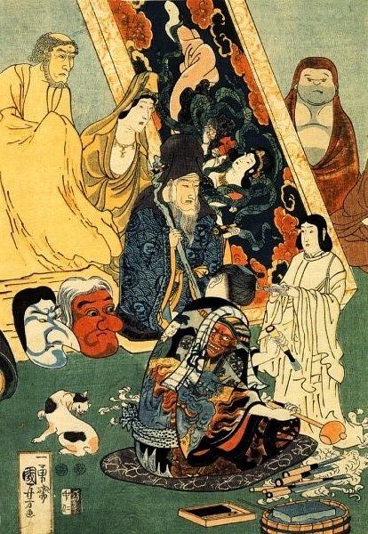 歌川国芳、『名誉右に敵なし左甚五郎』（中央図）