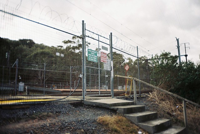 Railway Fence (Train Station), Signs, Steps, Handrail,