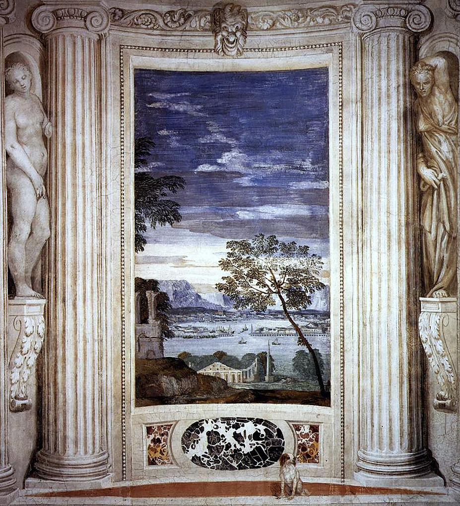 Paolo Veronese, Villa Barbaro, Maser, Landschaft mit Hafen