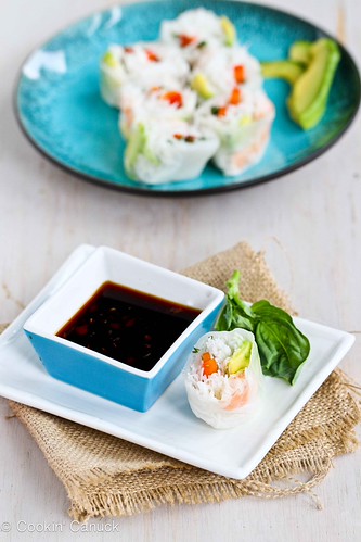 Shrimp, California Avocado & Rice Noodle Spring Rolls Recipe | cookincanuck.com #recipe #avocado | by CookinCanuck