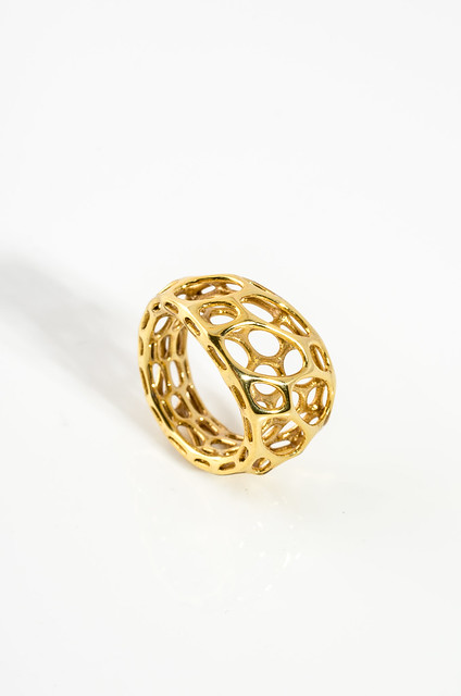 2-layer twist ring in gold-plated brass