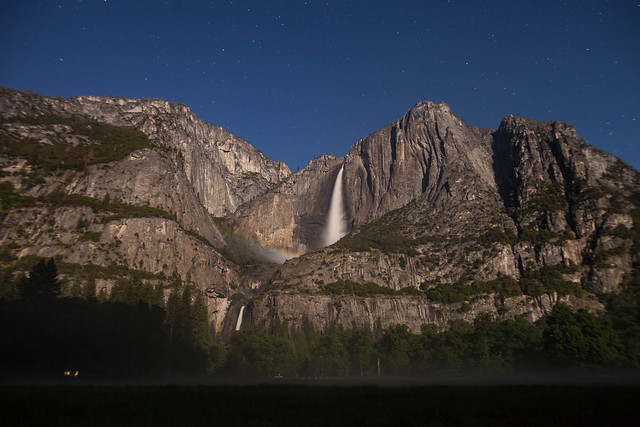 Yosemite Falls by moonlight