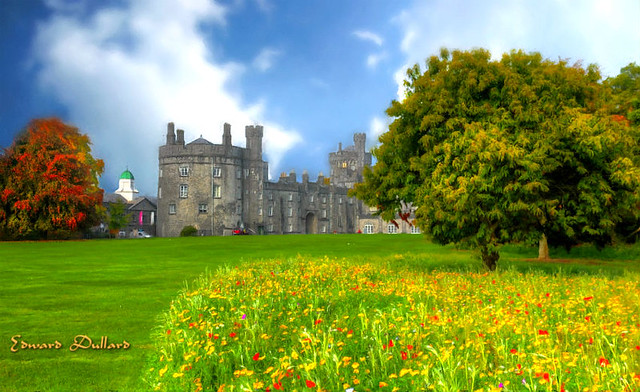 Kilkenny castle, Ireland on a beautiful Autumn morning.