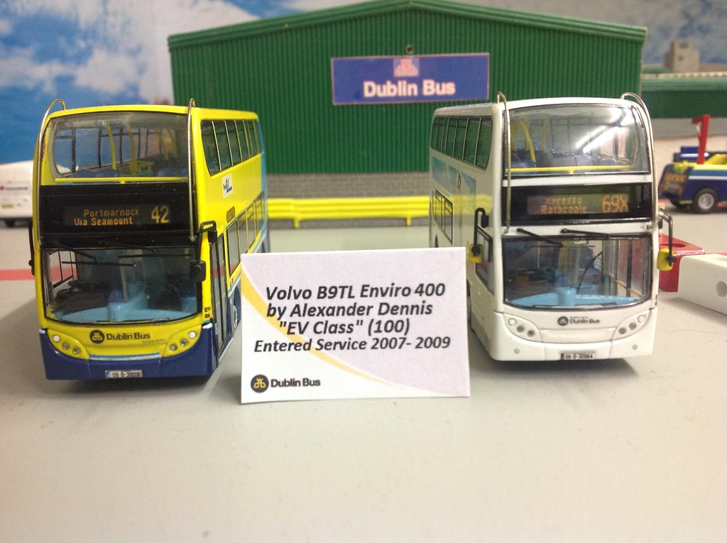 Volvo B9TL Enviro 400 by Alexander Dennis.  Represented here is Dublin Bus EV Class 10.3 metres  Dublin Bus Purchased 100 examples in 2007/2008