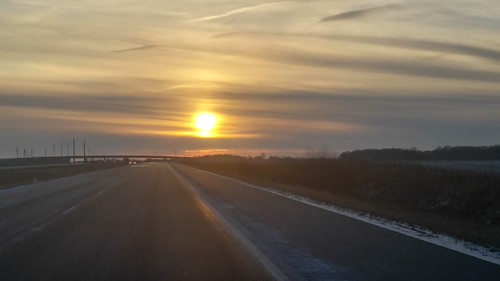 Sunset ALONG the HOOSIER HEARTLAND HIGHWAY SR25NORTH Just South of Logansport. On ST RD 25 IN Cass County, IN by Conrail6013, 
