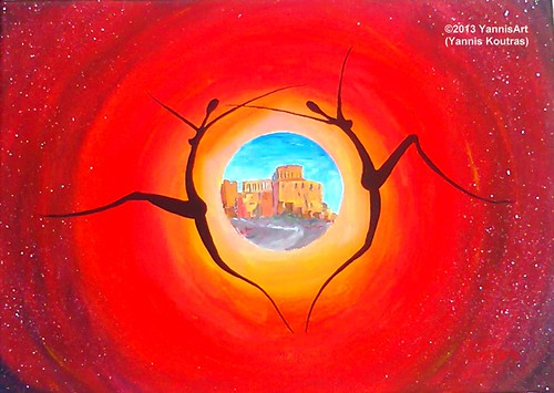 Acrylic on Canvas L CODE ΚΩΔΙΚΟΣ Parthenon By YannisArt  Yannis Koutras  BC.528  Size 35 X 25 cm | by YannisArt "Yannis Koutras"