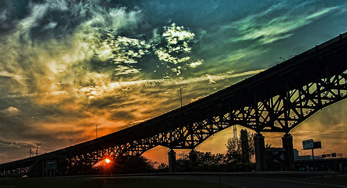 bridge sunset sky general skyway pulaski