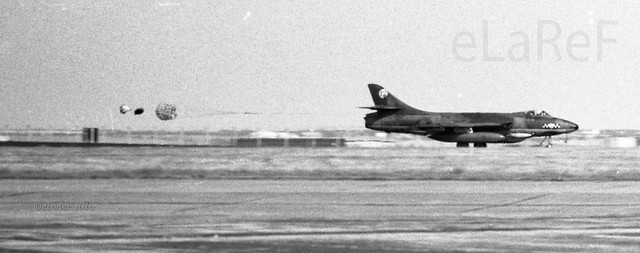 Hawker Hunter F.6A 12 TWU deploying it's chute