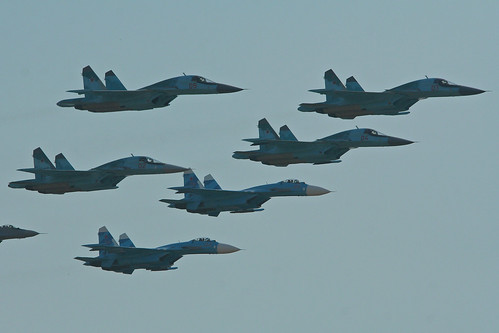 Russian Air Force fighter formation - Zhukovsky 2012