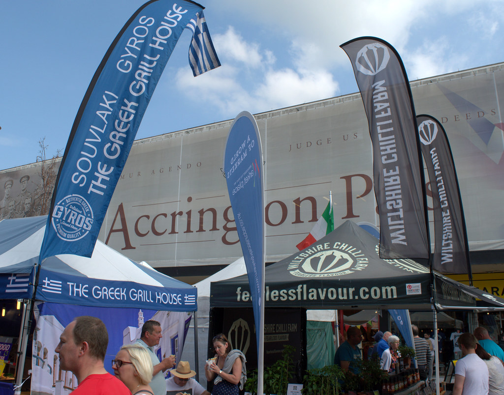 Banners at Accrington Food Festival 201