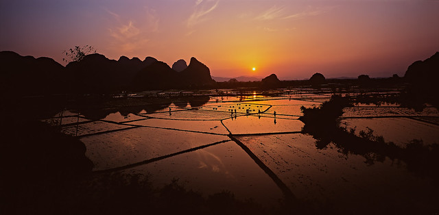 Sunset from Country side of Guilin