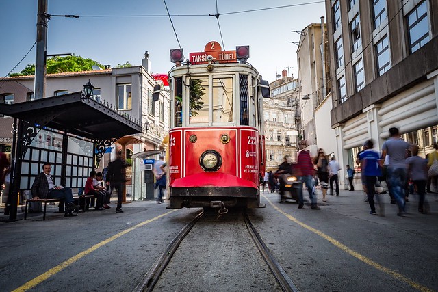 Istanbul Istanbul Turkey Turkey City Life Cityscapes Tram Redtram Taksim Leadinglines Perpective Longexposure Dragged Shutter Accidentalpeople Unrecognizable Person DSLR Photography Istanbul City Europe Travel