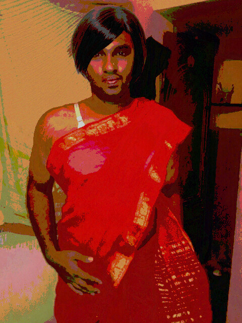 Indian Crossdress Crossdresser In Red Saree Bharati Ambadi