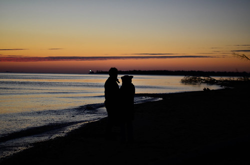 morning people water hat silhouette night sunrise landscape bay maryland ears together shore serene chesapeake calvertcliffs