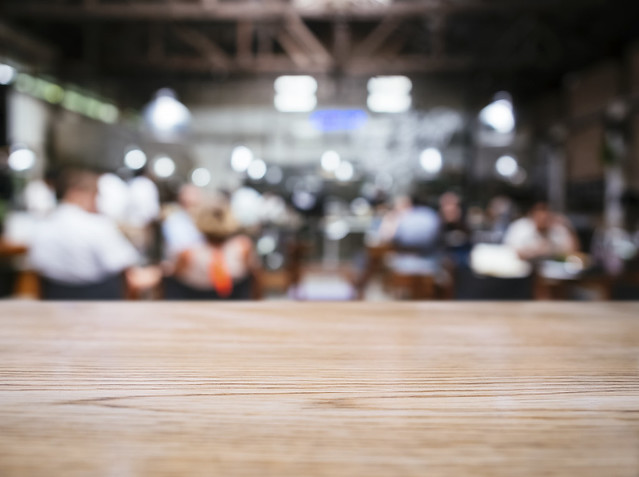 Blurred people in restaurant bar cafe background