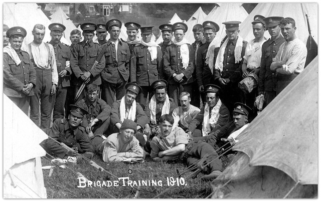 British Army Royal Norfolk Regiment training at Aldershot circa 1910