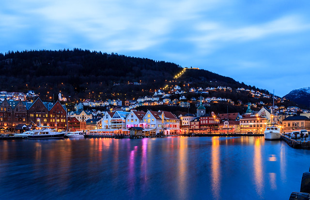The beautiful city silhouette of Bergen, Norway [Explored - thank you all!!]