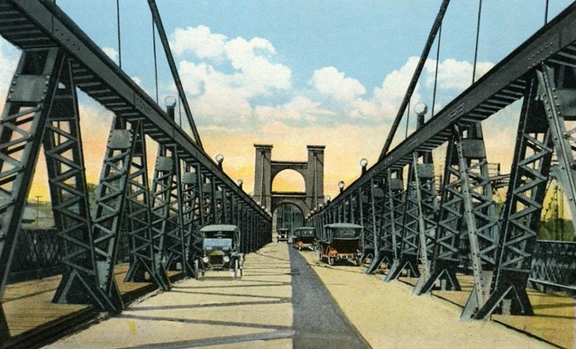 Vintage Postcard, Waco Suspension Bridge, Waco, Texas