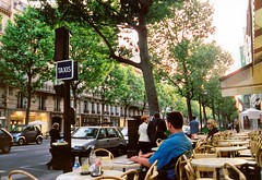 At a cafe on Boulevard Saint-Germain, Paris