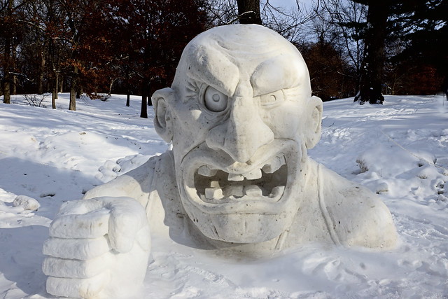 ANGRY MAN SNOW SCULPTURE ( Explored )