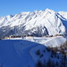 Pohled ze sjezdovek Cimaross na Goldried, srdce lyžařského areálu Matrei