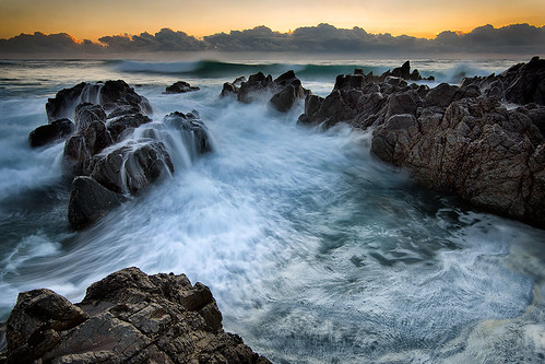 Minna Recon I by AegirPhotography, My first visit to the Minnamurra rock shelf near Kiama, Australia. A relatively bland sunrise but wo