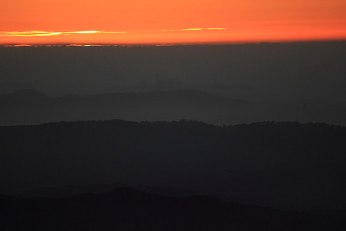 california sunset orange canon landscape haze hills greenflash