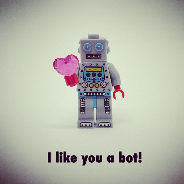 I like you a bot! #robot #love #geek #heart #nerd #lego #minifig #valentine #valentinesday