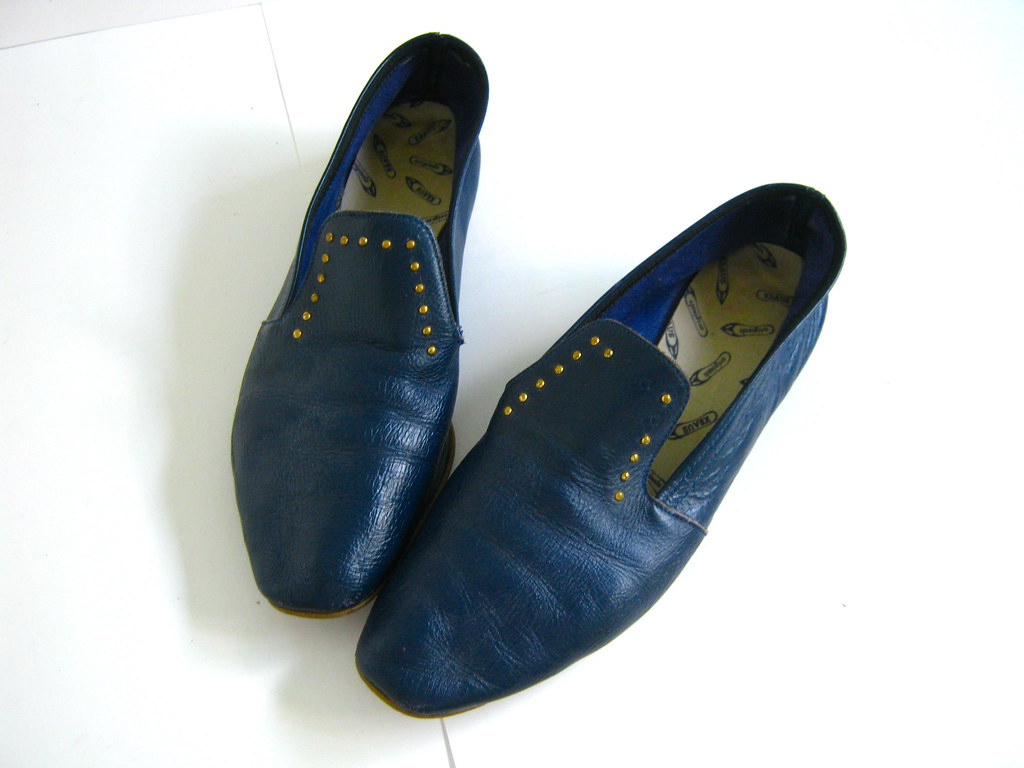 60s blue suede studded flats shoes | sold | dirty birdies vintage | Flickr