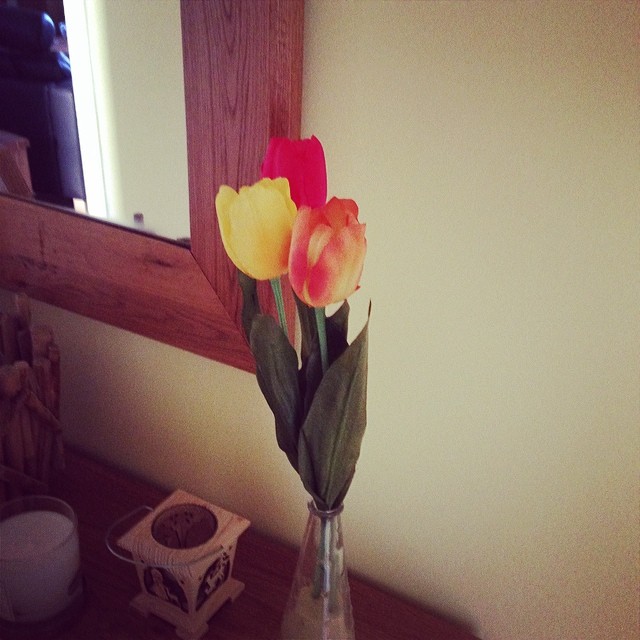 New ikea fake tulips for the hallway. #herecomesspring